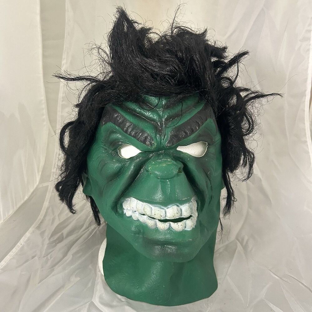 VTG 1979 Cesar Incredible Hulk Marvel Vinyl Mask W/ Hair Halloween
